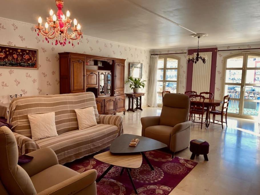"Georgio" Grand Appartement Traversant Avec Vue Canal Et Parking Sète Esterno foto